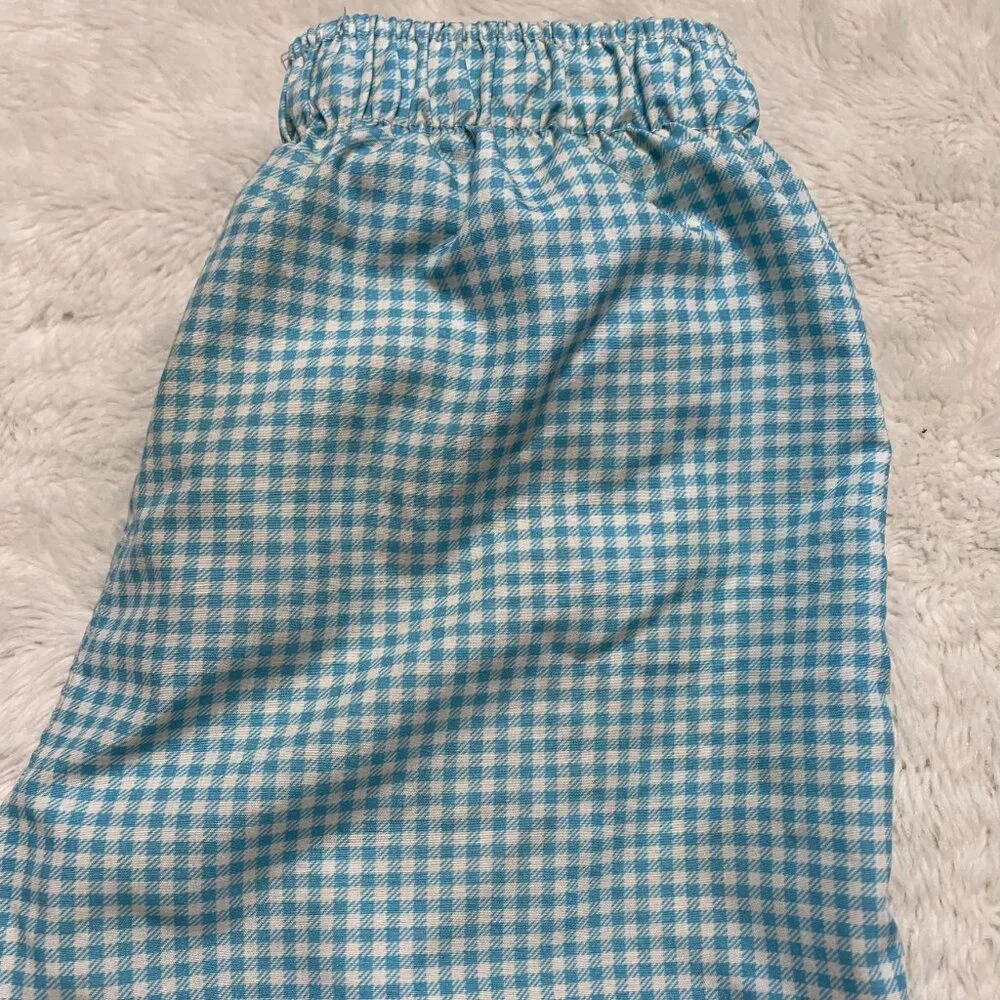 Pili Carrera Toddler Blue Checkered Boy Swimming Trunks Size 8 Years